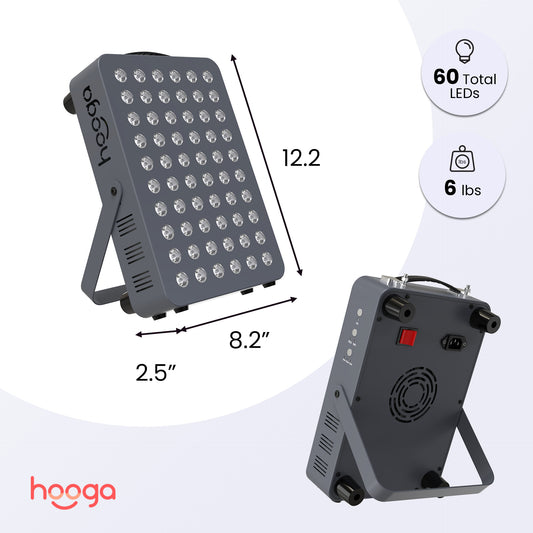 Hooga HG300 Red Light Therapy Panel Dimensions and Size Specifications
