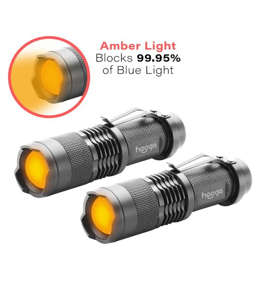 Blue Blocking Amber Flashlight 2-pack