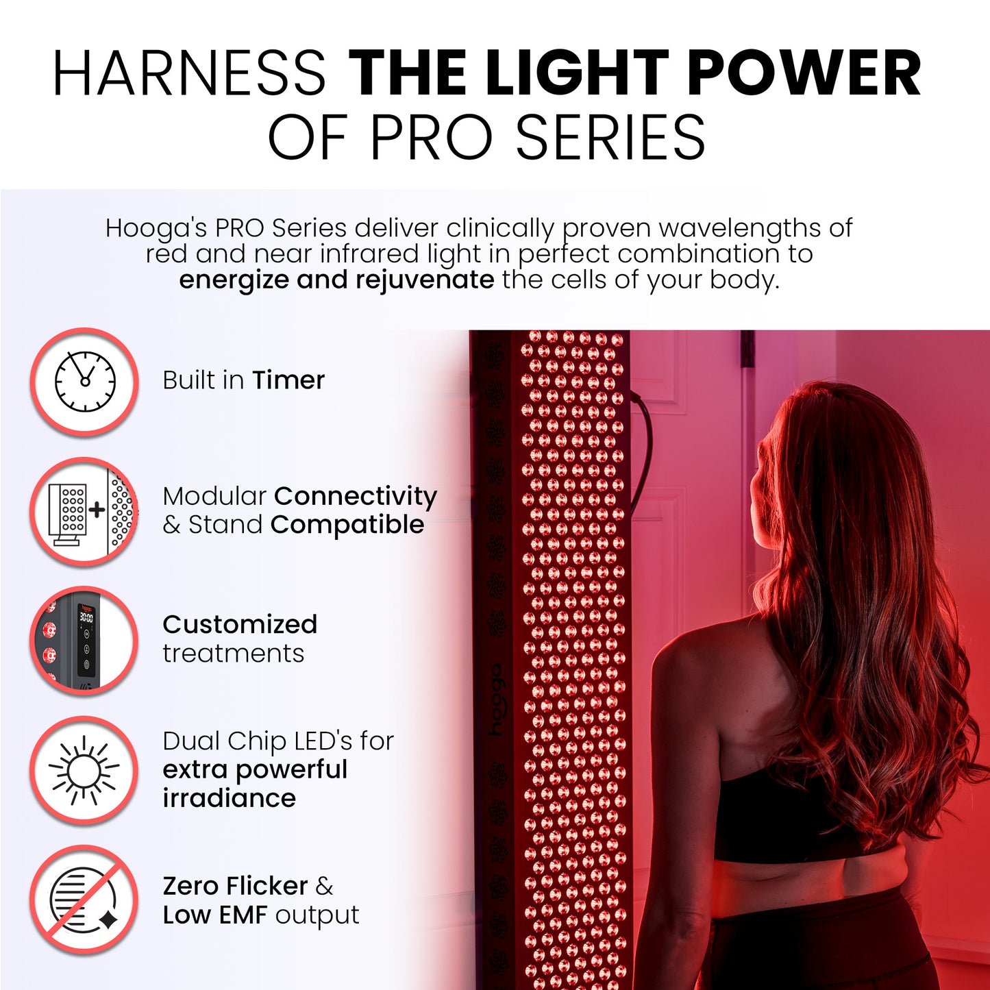 Hooga PRO4500 Red Light Therapy - Harness the Power of Red and Near-Infrared Light
