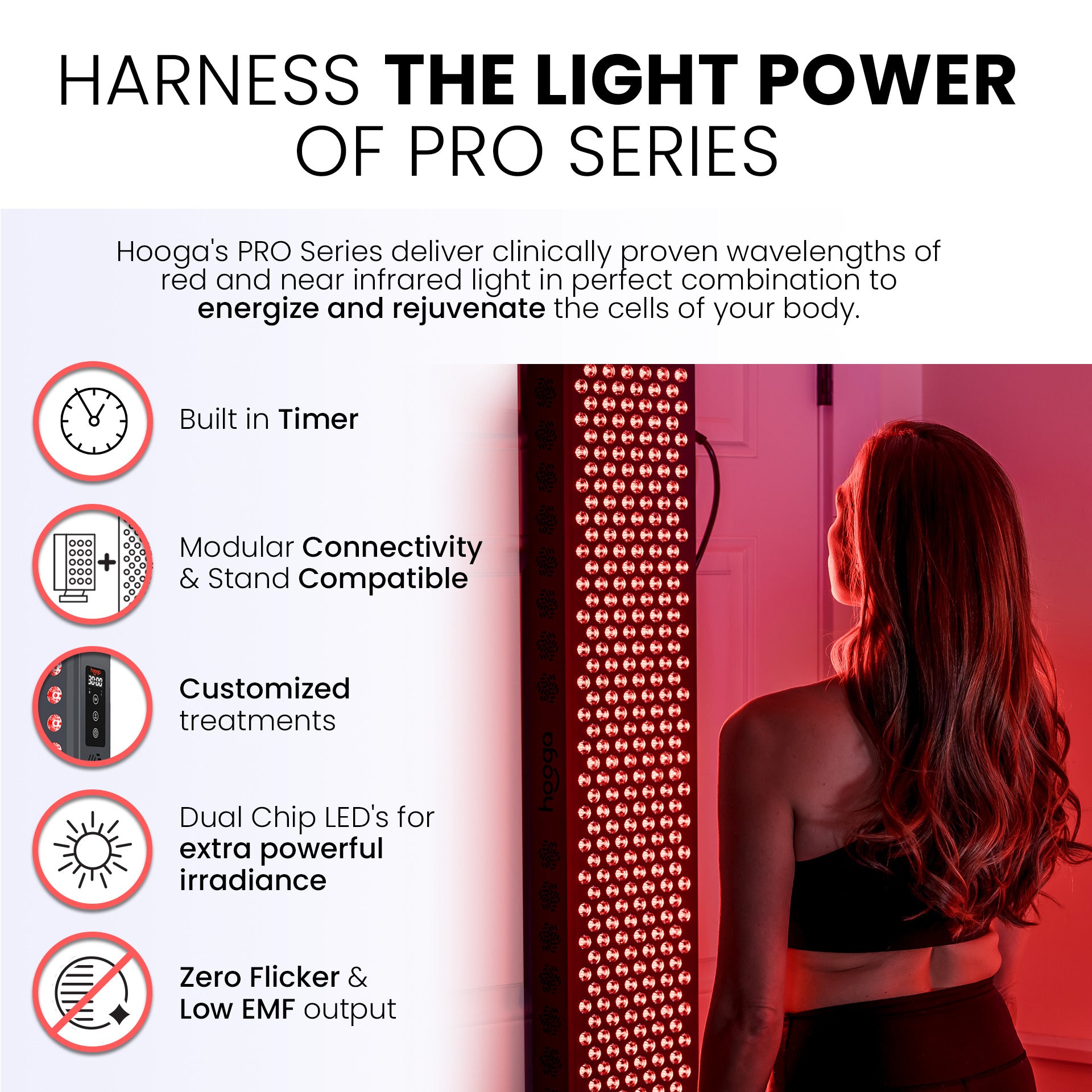 Hooga PRO4500 Red Light Therapy - Harness the Power of Red and Near-Infrared Light