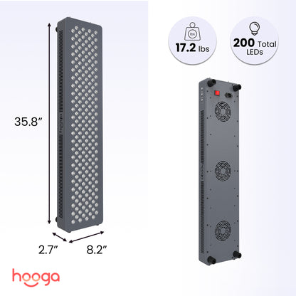Hooga HG1000 Red Light Therapy Panel Dimensions and Size Specifications