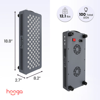 Hooga HG500 Red Light Therapy Panel Dimensions and Size Specifications