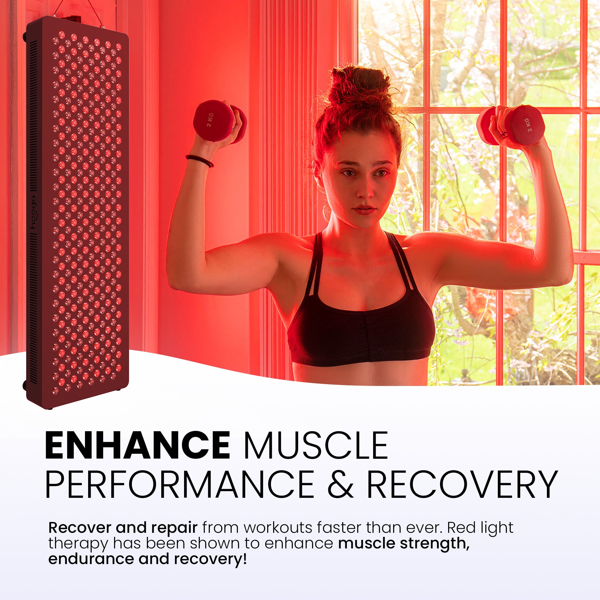 Hooga HG1500 Red Light Therapy Panel for Enhanced Muscle Recovery