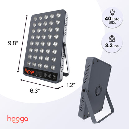 Hooga HG200 Red Light Therapy Device Dimensions and Size Guide