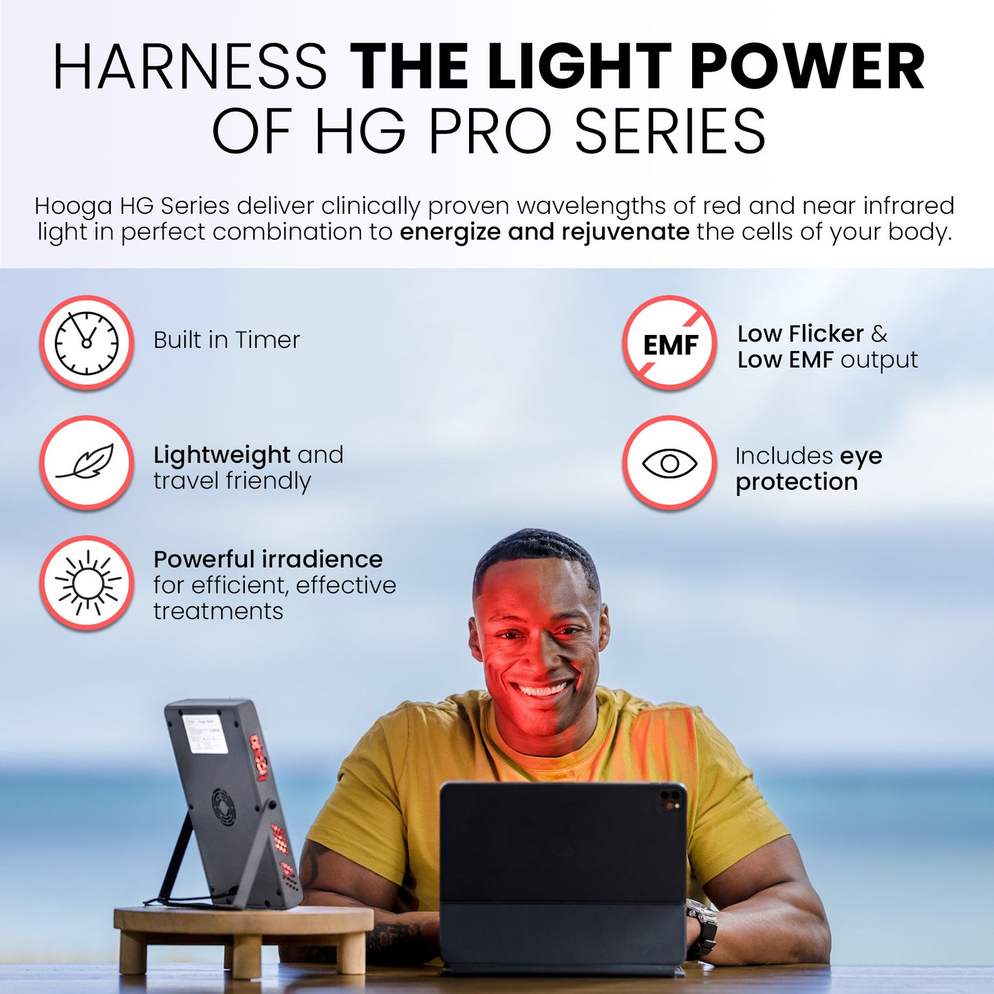 Hooga HG200 Red Light Therapy Panel - Harness the Power of Red and Near-Infrared Light