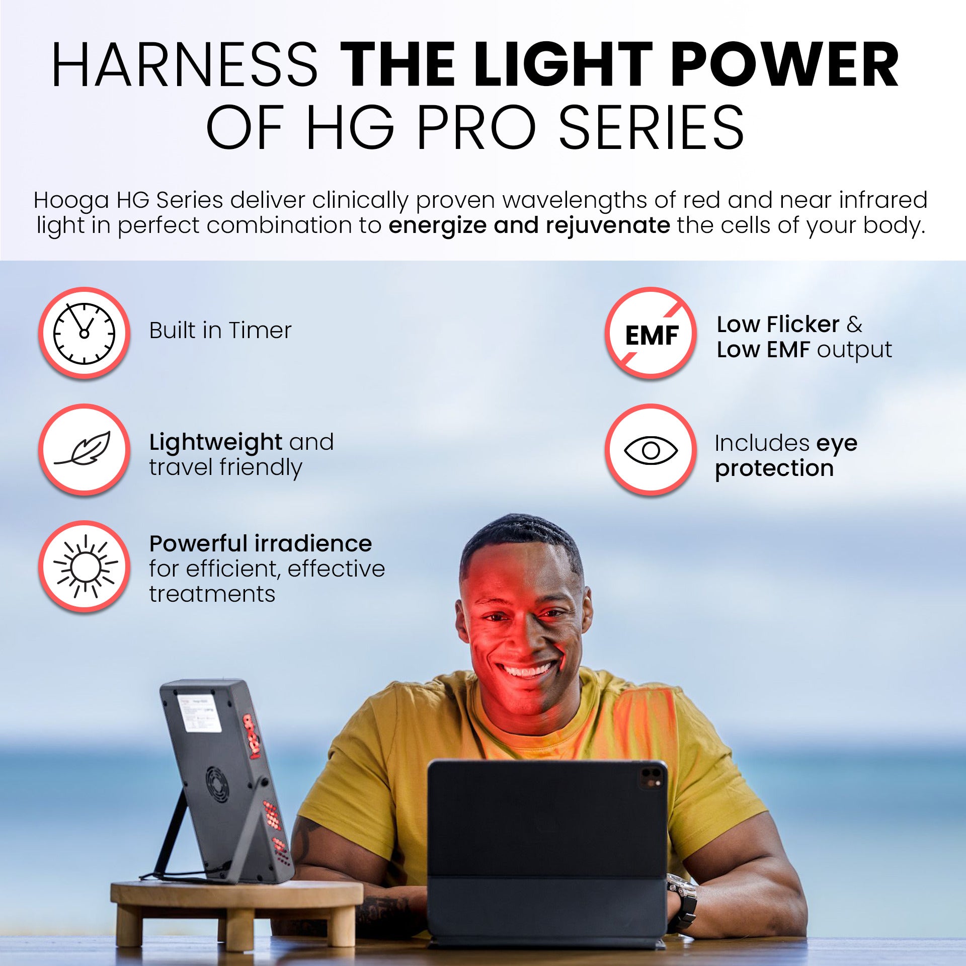 Hooga HG200 Red Light Therapy Panel - Harness the Power of Red and Near-Infrared Light