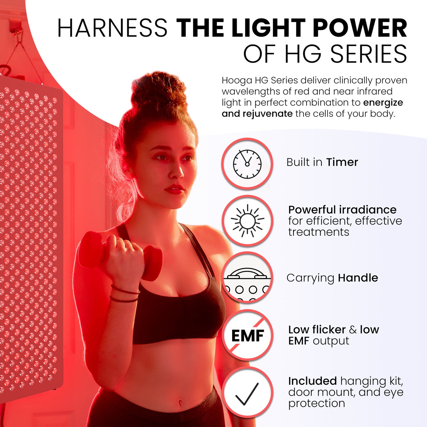 Hooga HG1500 Red Light Therapy - Harness the Power of Red and Near-Infrared Light