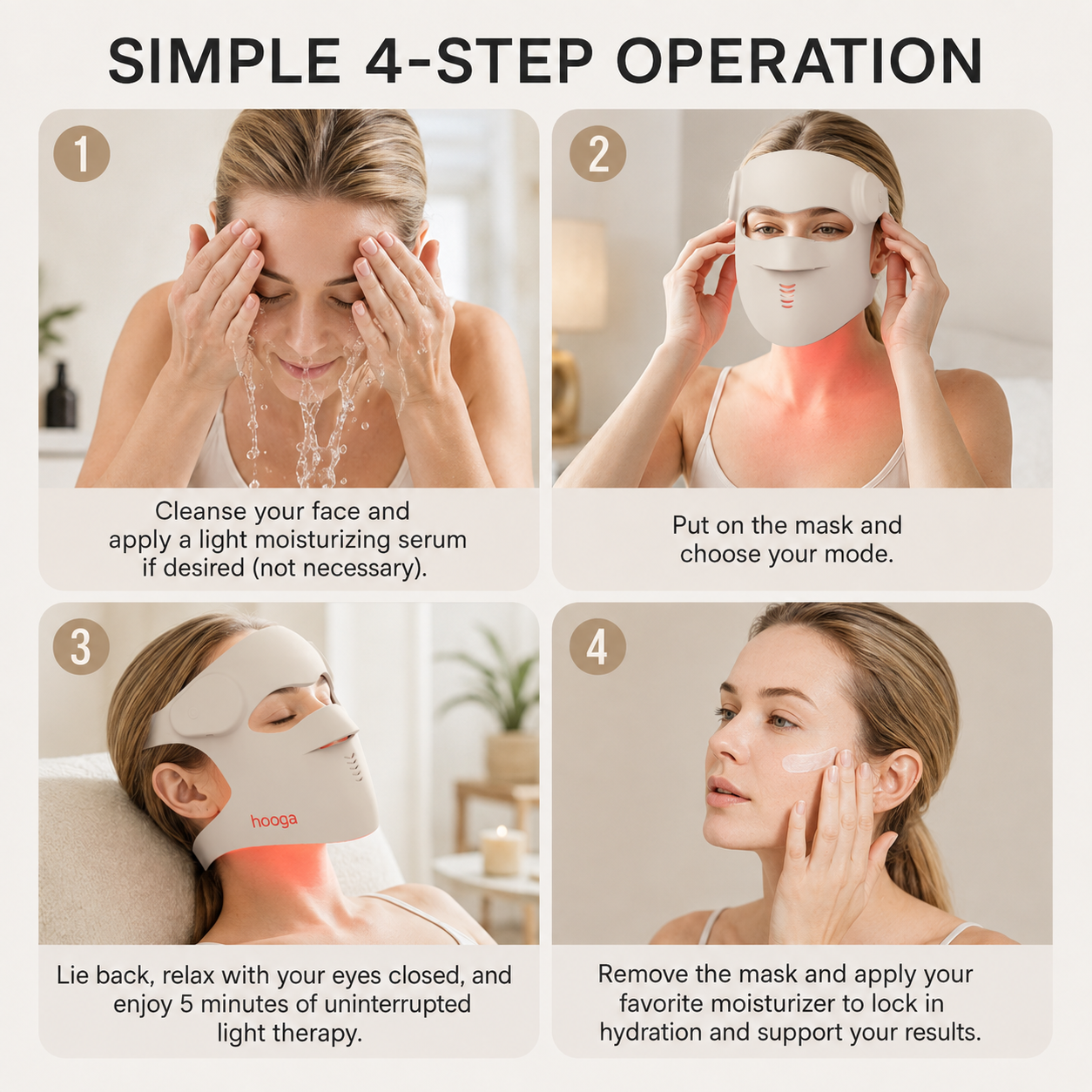 Hooga Luma LED Red Light Therapy Mask