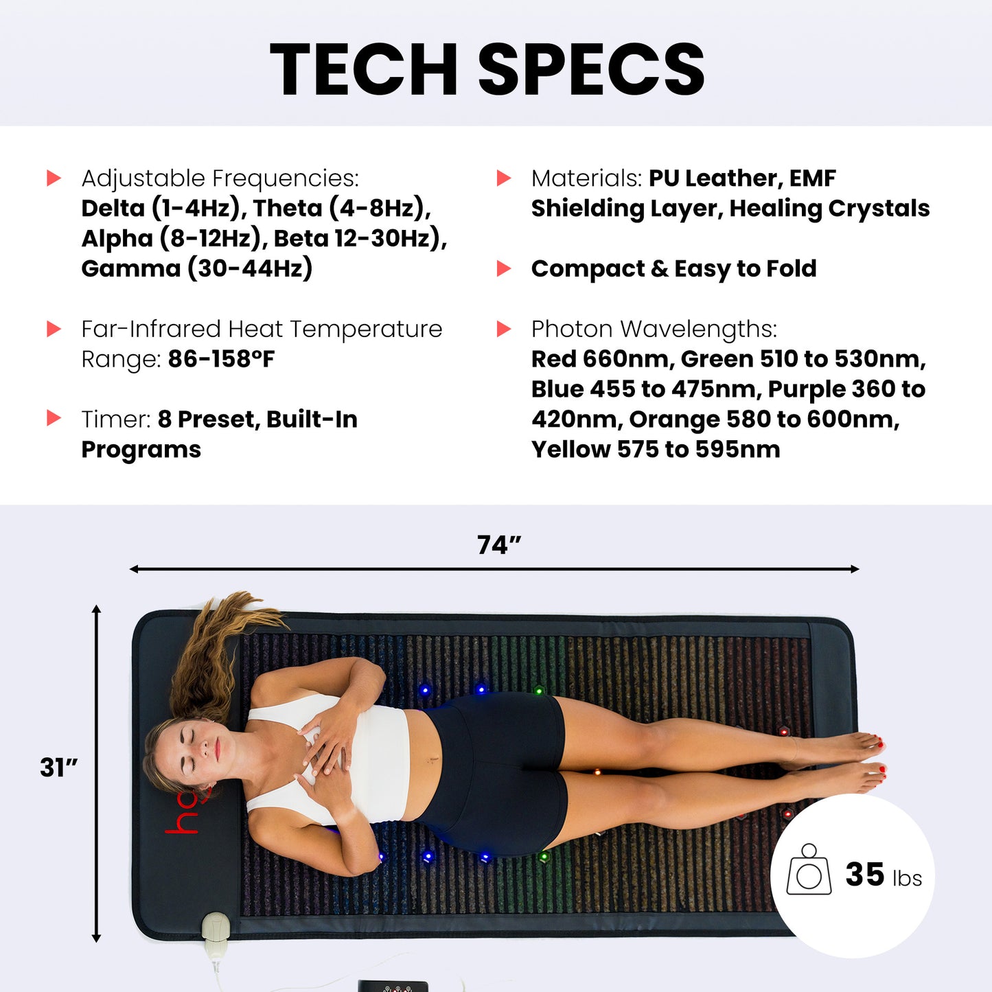 Chakra Infrared PEMF Wellness Mat – PEMF & Far Infrared Heat Therapy