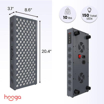 Hooga PRO750 Red Light Therapy Panel Dimensions and Size Specifications
