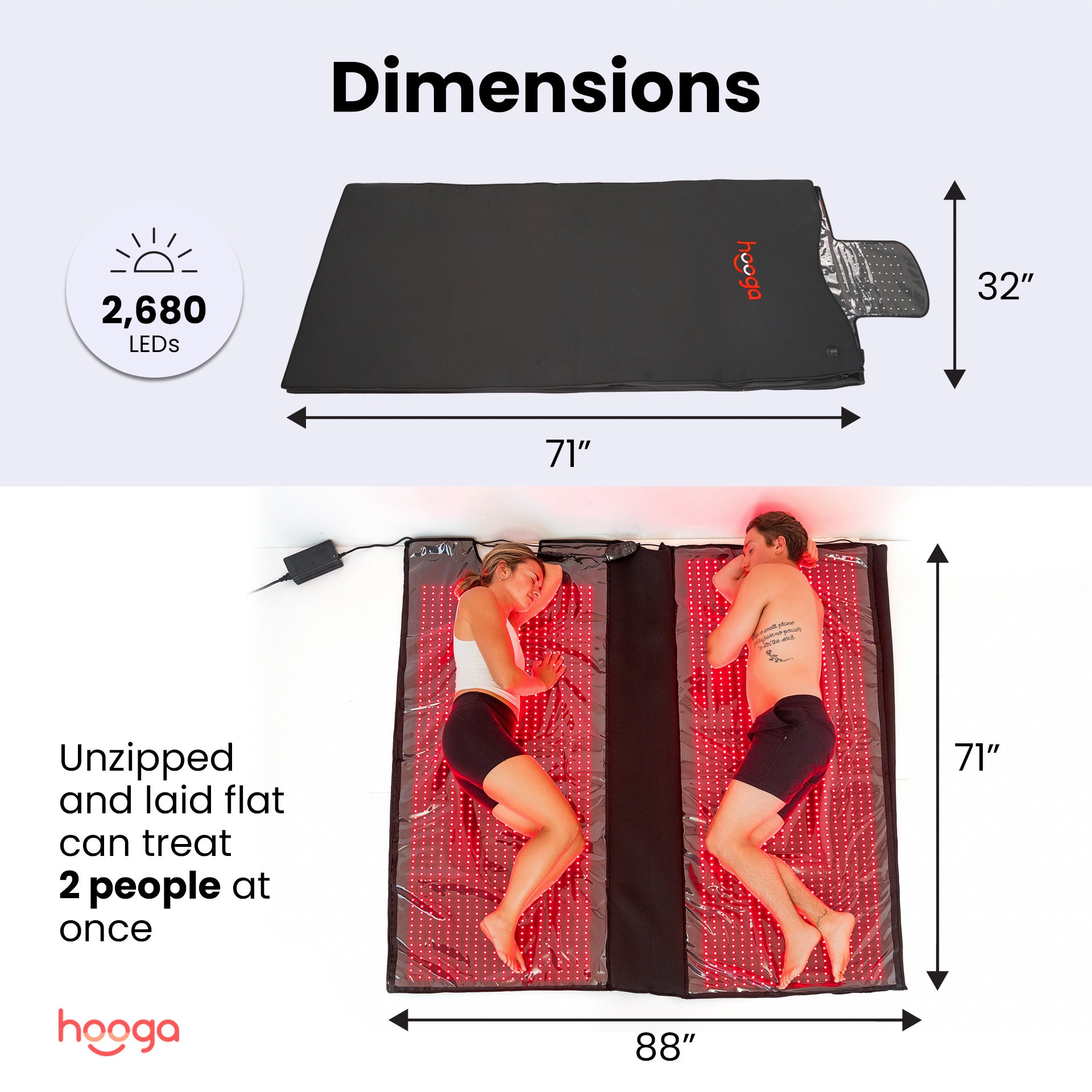 Full Body Red Light Therapy Blanket | 2,680 LEDs – Hooga
