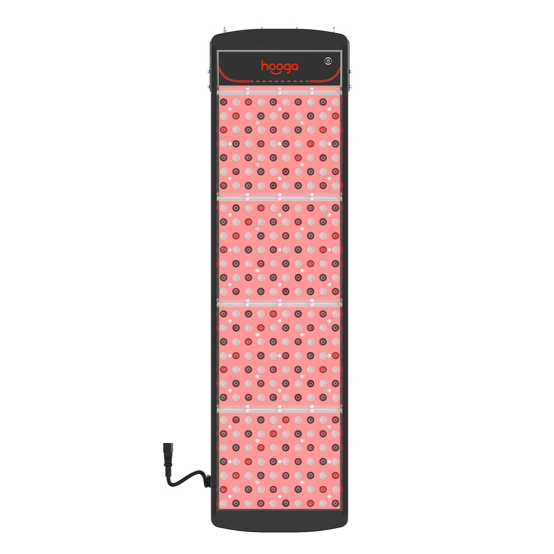 Hooga SaunaPRO Red Light Therapy Panel - Front View with 280 LEDs Lit Up