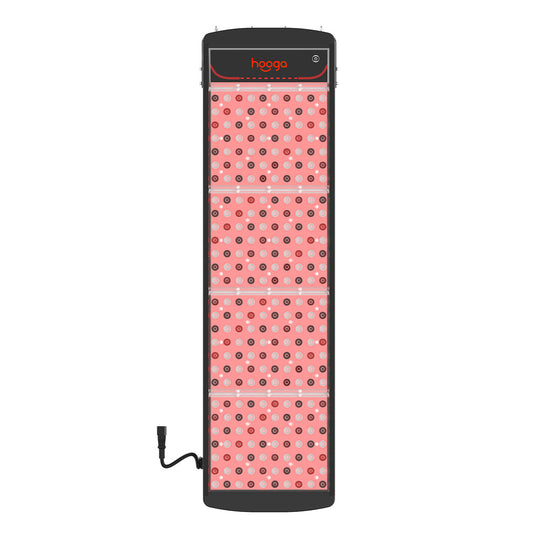 Hooga SaunaPRO Red Light Therapy Panel - Front View with 280 LEDs Lit Up