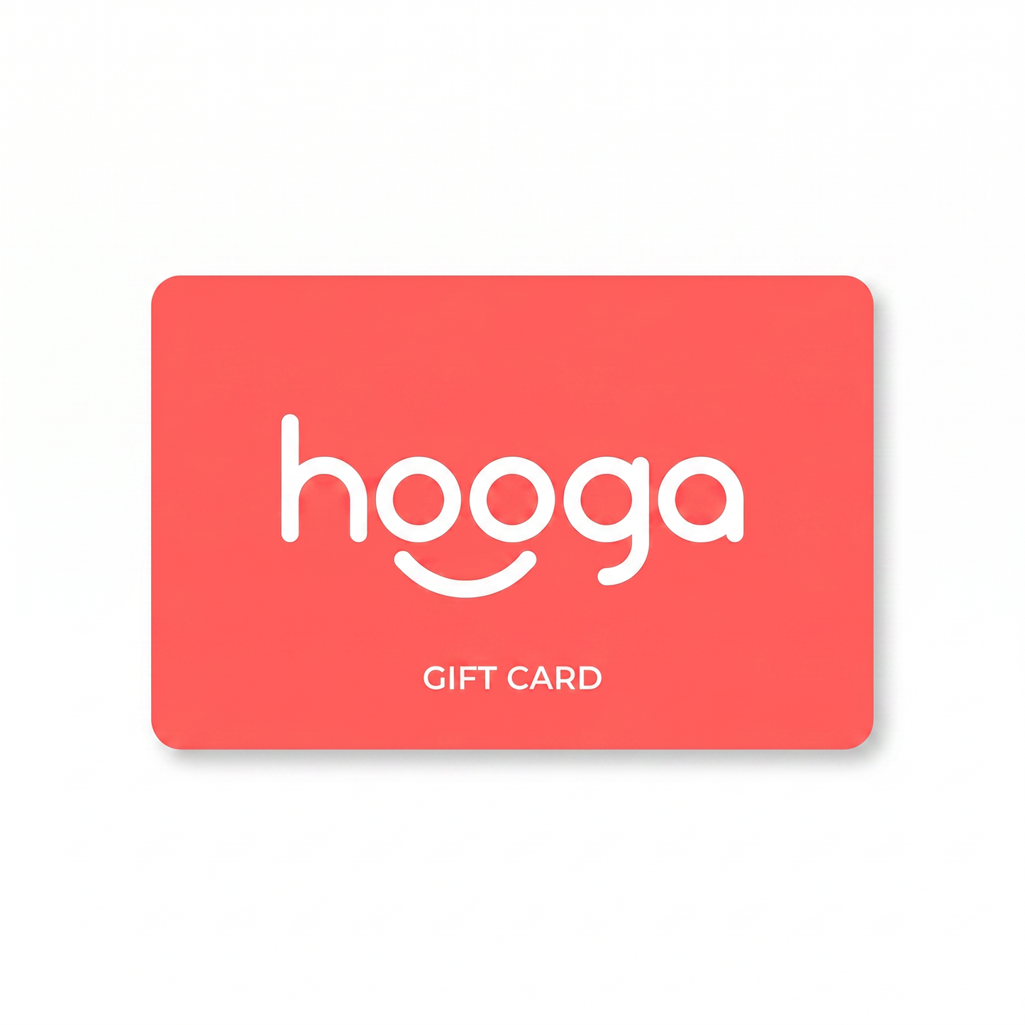 Hooga Health gift card with Hooga logo on coral background — digital gift card delivered by email