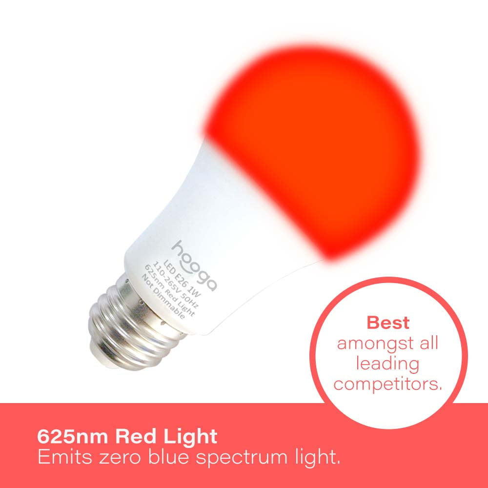 Hooga Blue Blocking Red Sleep Light Bulbs 625nm Color Wavelength