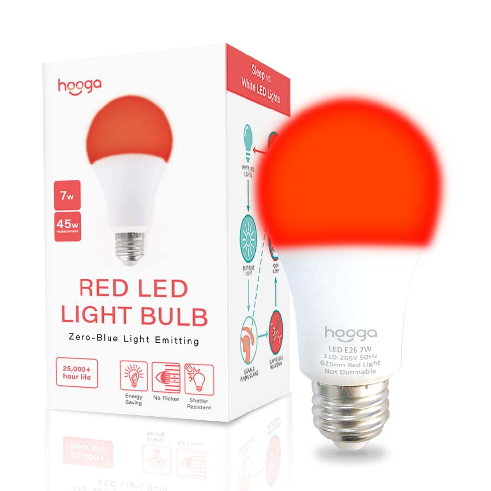 Hooga Blue Blocking Red Sleep Light Bulbs 625nm Color Wavelength